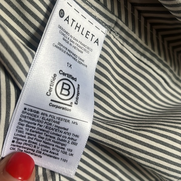Athleta Gray and White Striped Tank Top - Picture 8 of 9
